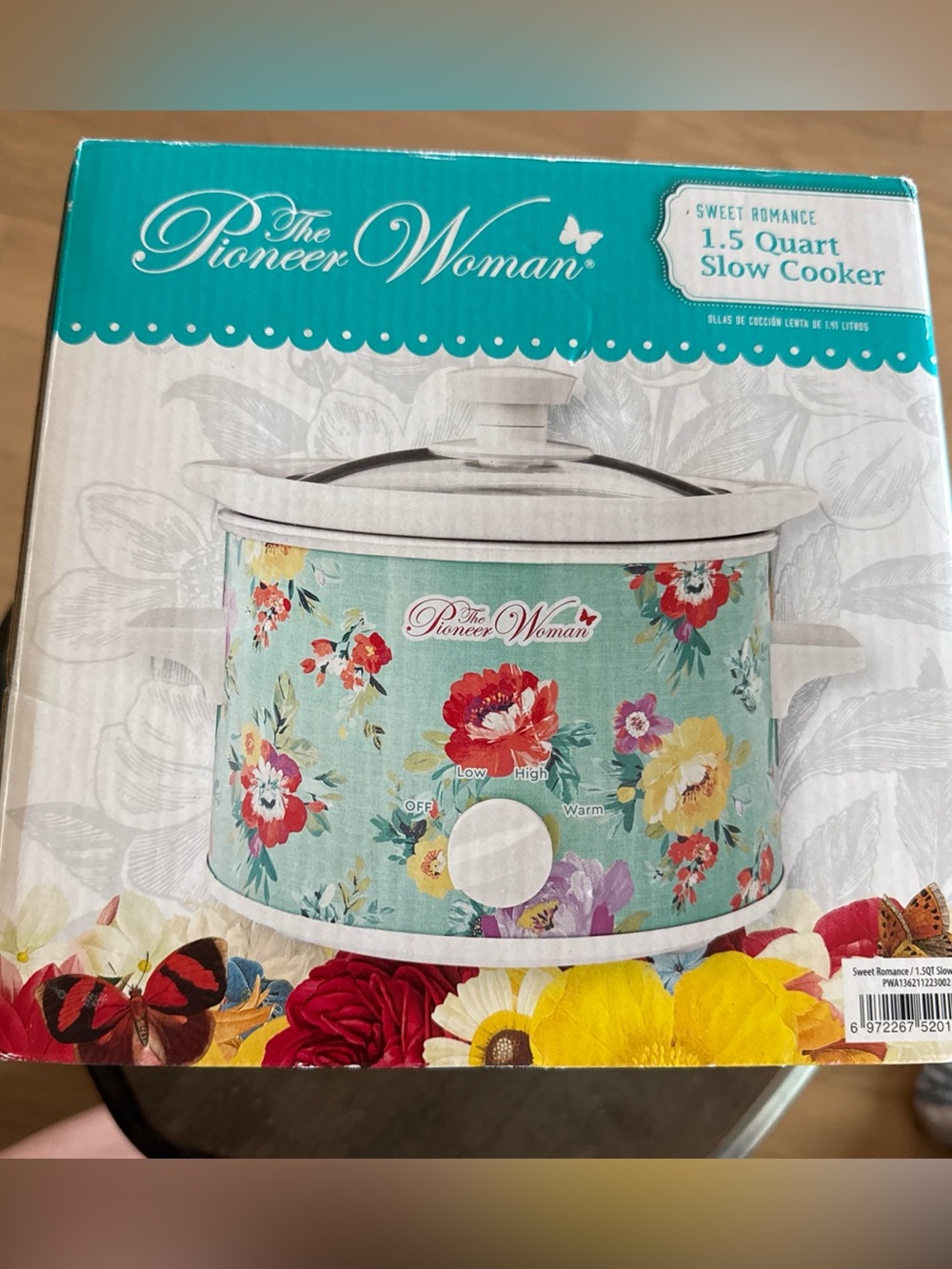 The Pioneer Woman Floral 1.5 Quart Slow Cooker - Teal, Red, Yellow-Sweet Romance